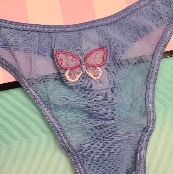 Rare VTG Victoria's Secret Butterfly Mesh Thong Panty Size Sm 🦋 - Picture 2 of 7